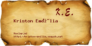 Kriston Emília névjegykártya